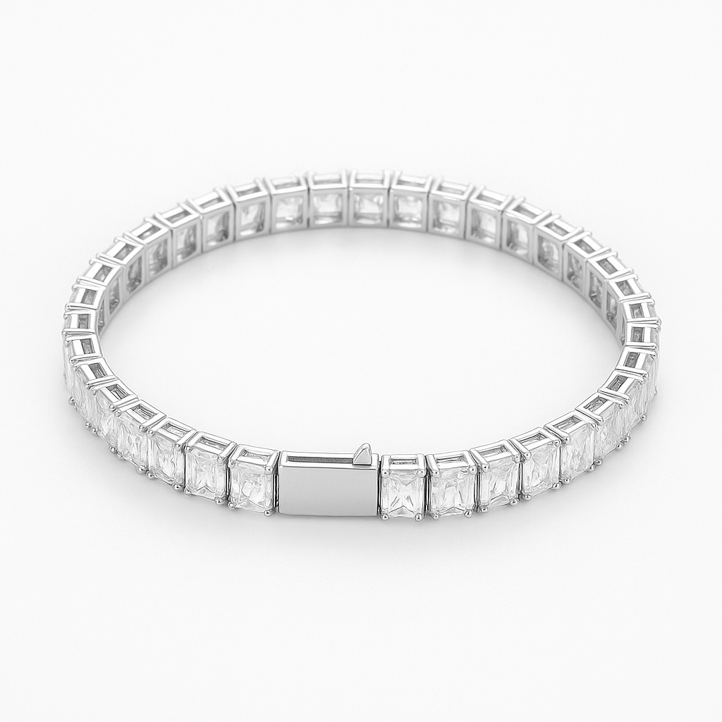VIORA 6mm Iced Rectangular Tennis Bracelet