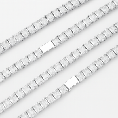 VIORA 6mm Iced Rectangular Tennis Bracelet